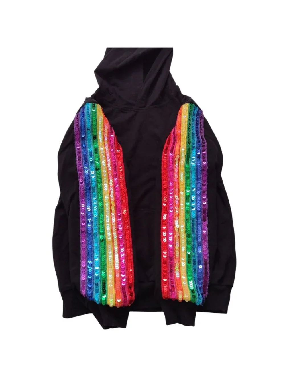 Lola and the Boys Sequin Rainbow Tracksuit 10 Black Altheisure Hoodie Pants